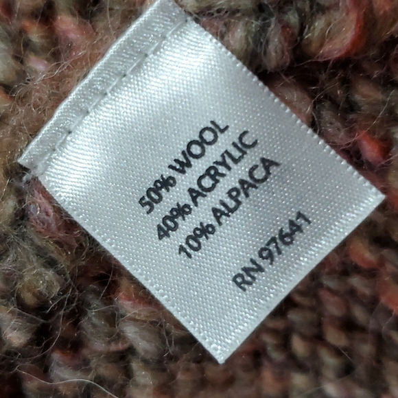 J Jill wool alpaca chunky knit waterfall open front cardigan marled - Picture 7 of 7